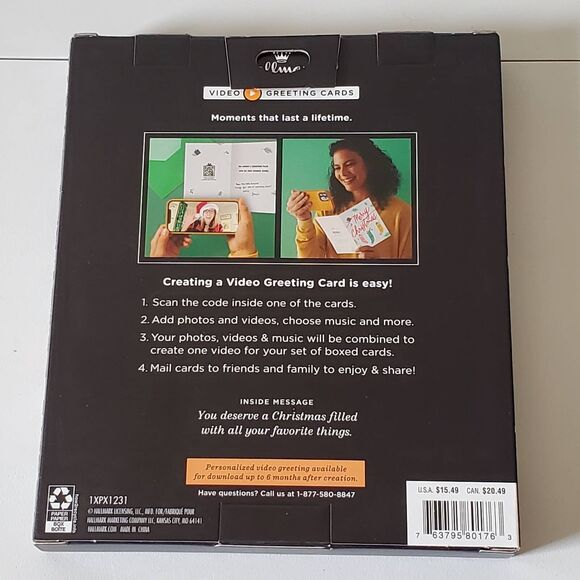 Hallmark Video Greeting Card Merrry Christmas Stockings Box of 10 Easy New - Picture 4 of 7